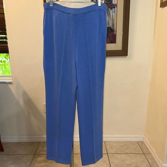 St. John Collection Santana Knit Periwinkle Elegant Blue Women's Pants Size 6 - Picture 9 of 11